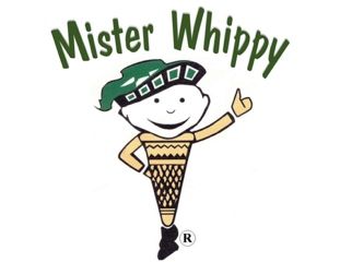 Mister Whippy logo featuring a smiling ice-cream cone mascot giving a thumbs up with the text above.