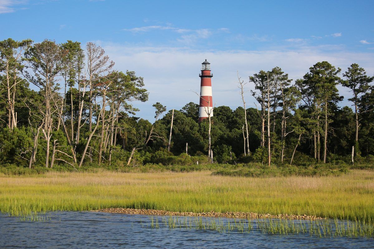 shutterstock_lighthouse | Island Getaways Assateague Lighthouse by a marsh